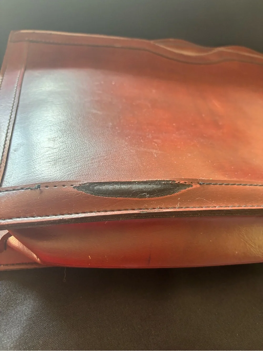 Vintage Oleg Cassini Leather Briefcase Messenger Bag - Brown